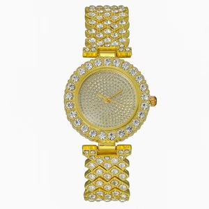 Women Luxury Full Rhinestone Quartz Watch Alloy Bracelet Starry Sky Dial Fashion Elegant Sparkling Wristwatch