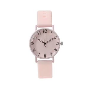 Montre Quartz Femme Bracelet Silicone Boîtier Alliage Mode Simple Décontractée Cadran Rond Chiffres Artistiques Étudiant
