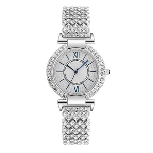 Orologio Al Quarzo Da Donna Lusso Strass Numeri Romani Bracciale In Lega Moda Casual Elegante Per Signore