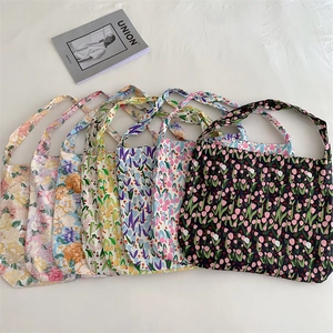 Floral canvas tote bags for women featuring diverse vintage patterns and soft fabric straps