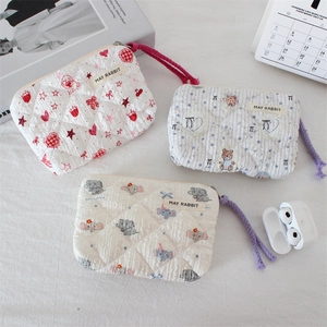 Quilted cotton coin purses with cute strawberry, bear, and elephant patterns