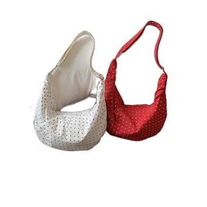 Polka dot pet sling bag carrier for small cats and dogs in red and white colors