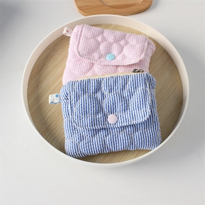 Quilted heart small coin purse detail with snap button and zipper closure