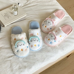 Chaussons En Peluche Chat Dessin Animé Mignons Pantoufles Maison Chaudes Avec Tête De Chat 3D Casque Polaire Douce Femmes