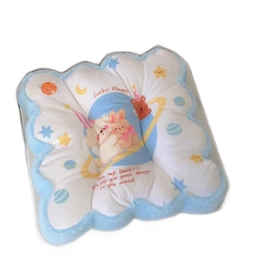 Thick cartoon cosmic cushion with plush trim and cute rabbit星球 for office chairs