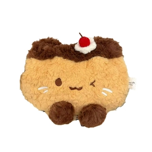 Cute pudding plush rechargeable electric hot water bottle with cherry ornament