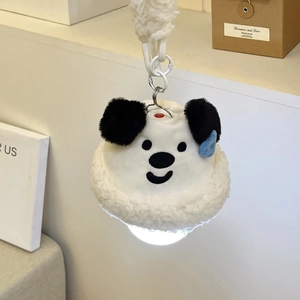 Detail of Pochacco plush wall lamp with soft texture and warm LED night light glow