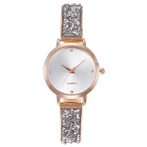 Orologio Al Quarzo Da Donna Moda Strass Lega Orologio Da Polso Elegante Lusso Quadrante Tondo Per Signore