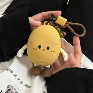 Cute potato-shaped silicone mini crossbody bag and earphone case with a handy hook