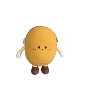Cute yellow potato shaped silicone mini shoulder bag with cartoon hands and feet