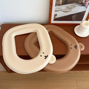 Waterproof EVA toilet seat covers with cute cartoon bear ears and smile design