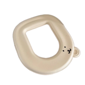 Cartoon bear waterproof toilet seat cover cushion with non-slip texture for bathroom use