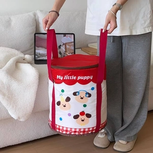 Collapsible portable foot bath bucket with cute puppy design and reinforced handles