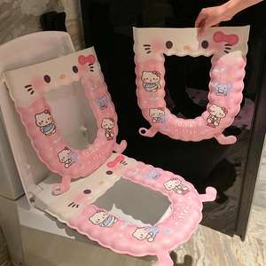 Waterproof EVA Toilet Seat Cover Cartoon Kitten Print Self Adhesive Washable Reusable Bathroom Accessory Home Decor