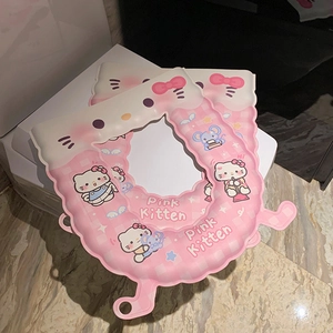 Pink kitten EVA waterproof toilet seat pad set with cute cat pattern for home bathroom