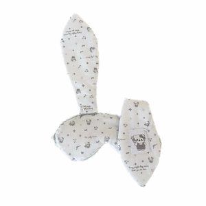 Cute bunny ear sleep mask with lace trim and cartoon bear pattern for light blocking
