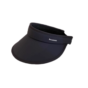 Black wide brim open top sun hat with UV protection for outdoor summer sports