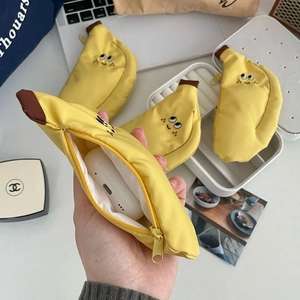 Petit sac banane en toile pour monnaie et écouteurs avec fermeture éclair