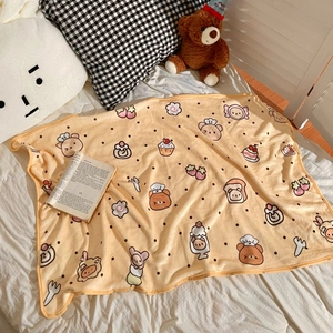 Coperta In Flanella Con Cartoni Animati Animali Morbido Caldo Scialle Mantella In Pile Corallo Per Sonnellino Ufficio Casa Divano