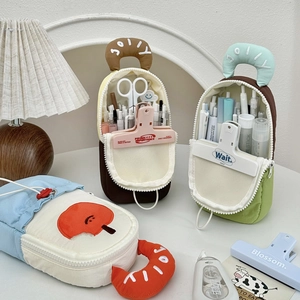 Creative backpack-shaped pencil case with Jolly embroidery and high capacity storage