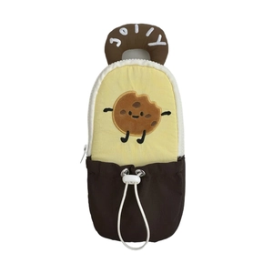 Cartoon cookie pencil case with drawstring and JOLLY handle, high capacity for students