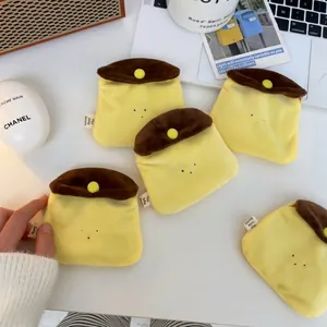 Set of 5 plush pudding character coin purses for earphones and small card storage