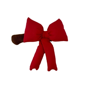 Red bowknot door handle cover made of soft fabric with anti-static protective design
