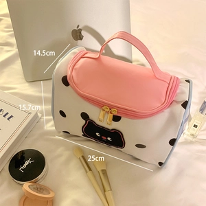 Dimensions de la trousse maquillage chat montrant 25cm de long en PU imperméable