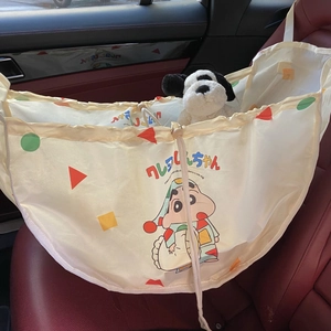 Car Seat Back Storage Bag Oxford Cloth Multi Functional Drawstring Hanging Organizer Cartoon Pattern Large Capacity