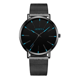 Fashion Men Quartz Watch Simple Minimalist Analog Wristwatch With Mesh Alloy Strap Or Leather Band Casual Business Style