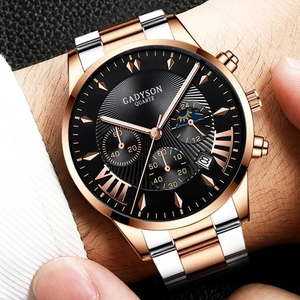 Montre GADYSON pour hommes avec bracelet bicolore et cadran à phase de lune