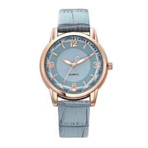 Fashion Women Quartz Watch Simple Elegant Round Dial Rose Gold Alloy Case PU Leather Strap Student Girls Analog Wristwatch