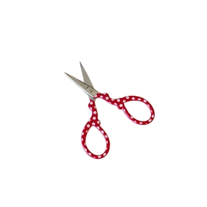 Mini red polka dot stainless steel scissors for embroidery and DIY craft work