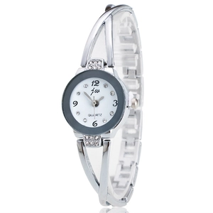 Elegante orologio da polso in metallo argento da donna con quadrante bianco minimalista