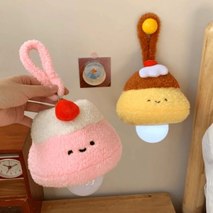 Detail of hanging pudding night light made of soft plush fabric for cozy bedroom decor