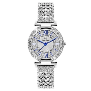 Orologio Lusso Donna Strass Lega Diamante Cinturino Orologio Quarzo Numeri Romani Moda Elegante Gioiello