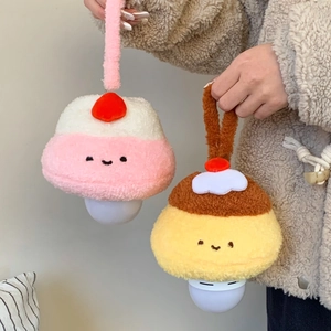 Plush Cartoon Pudding Night Light Hanging Bedside Lamp Cute Dessert Shape Bedroom Decor Portable LED Light