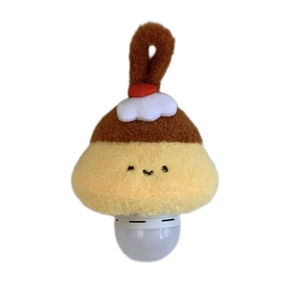 Cute pudding plush hanging night light with LED bulb for cozy bedroom dormitory decor