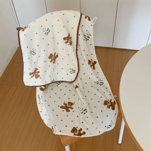 Cute Cartoon Bear Polka Dot Coral Fleece Towel Bath Towel Soft Absorbent Quick Dry Thick Home Dormitory Travel Kawaii