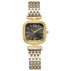 Montre Femme Quartz Élégante Cadran Carré Chiffres Romains Bracelet En Alliage Vintage Mode Luxe Montre Bracelet Analogique