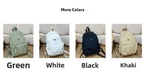 Four colors of lightweight nylon backpacks including green, white, black and khaki options
