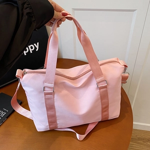 Travel Bag Large Capacity Nylon Handheld Crossbody Duffel Luggage Weekend Gym Fitness Boarding Solid Color Lightweight