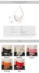 Detailed size chart for toast shoulder bag showing 40x20x11cm dimensions and fabric specs