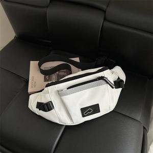 Borsello da Petto in Nylon Impermeabile Per Uomo Donna Marsupio Sportivo Minimalista Con Striscia Riflettente Grande Capacità Borsa a Tracolla da Viaggio Casual