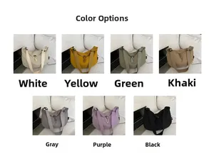 Detailed color selection guide for minimalist nylon crescent crossbody tote bags