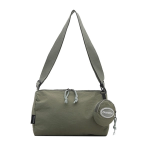 Minimalist olive green large capacity tote bag with detachable round coin purse
