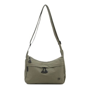 Sac bandoulière décontracté vert olive en nylon avec large sangle réglable