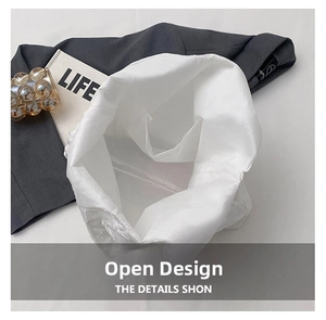 Top view of white canvas tote bag showing open-top design and spacious interior
