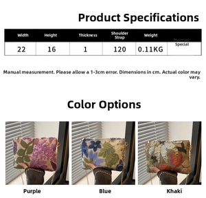 Size chart and dimensions for sequined clutch bag featuring width height and strap details