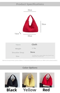 Size chart showing large canvas tote bag dimensions and specifications for casual shopper